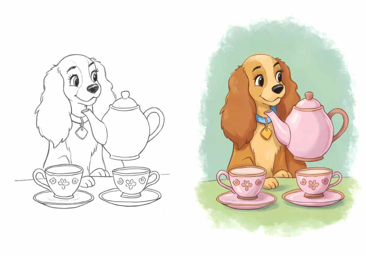 lady and tramp coloring pages​