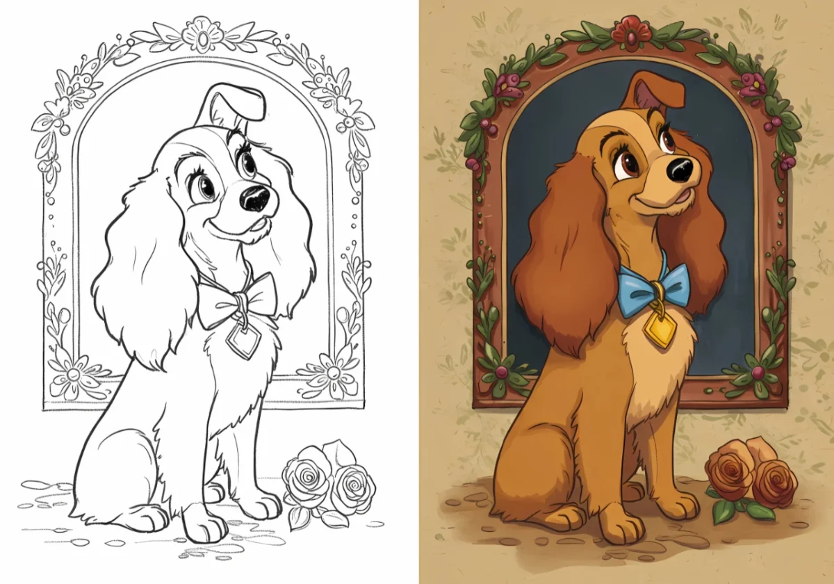 lady and tramp coloring pages​