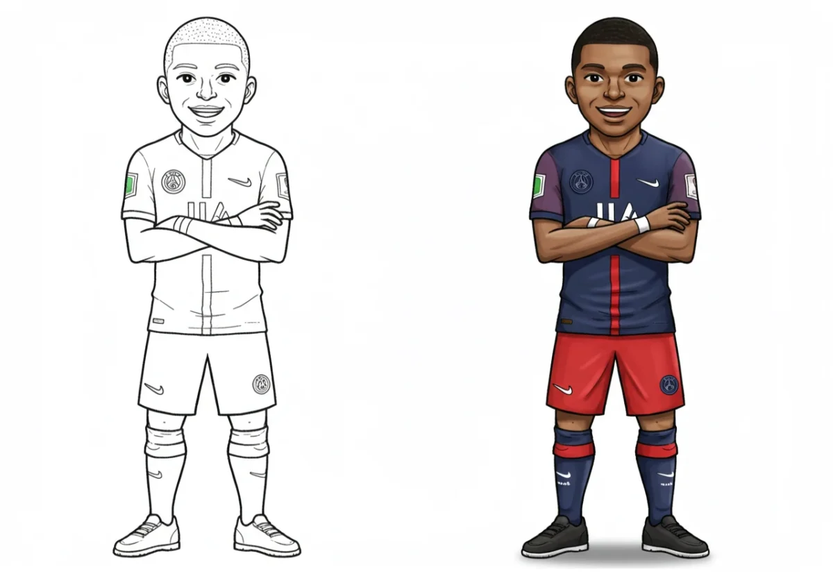 mbappe coloring pages