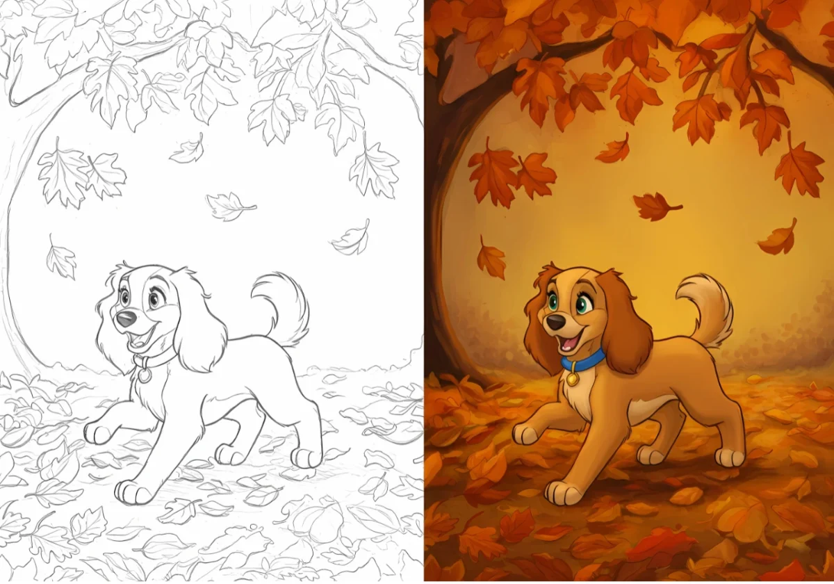 lady and tramp coloring pages​