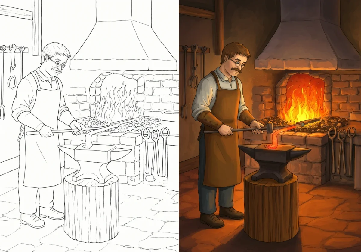 colonial life coloring pages