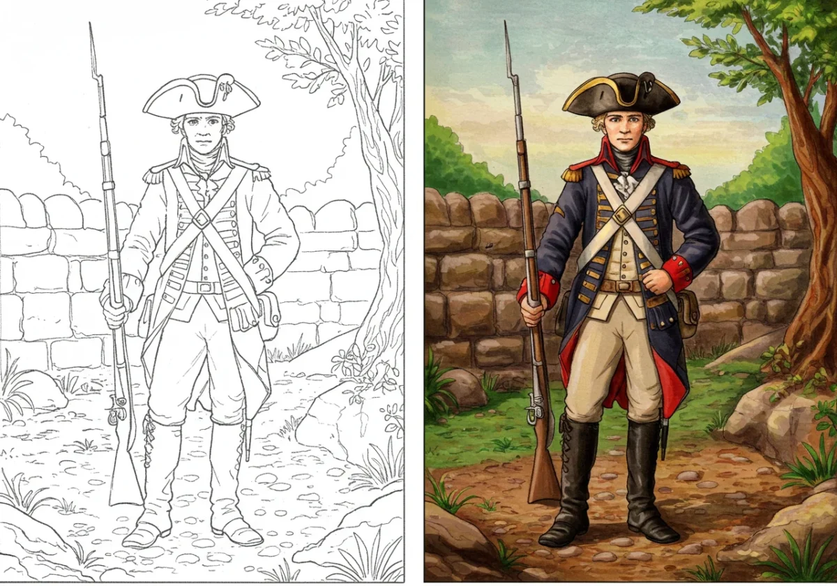 colonial life coloring pages