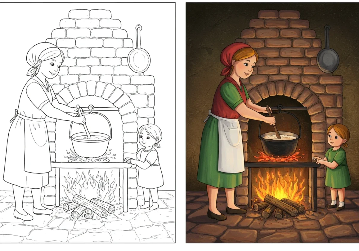 colonial life coloring pages