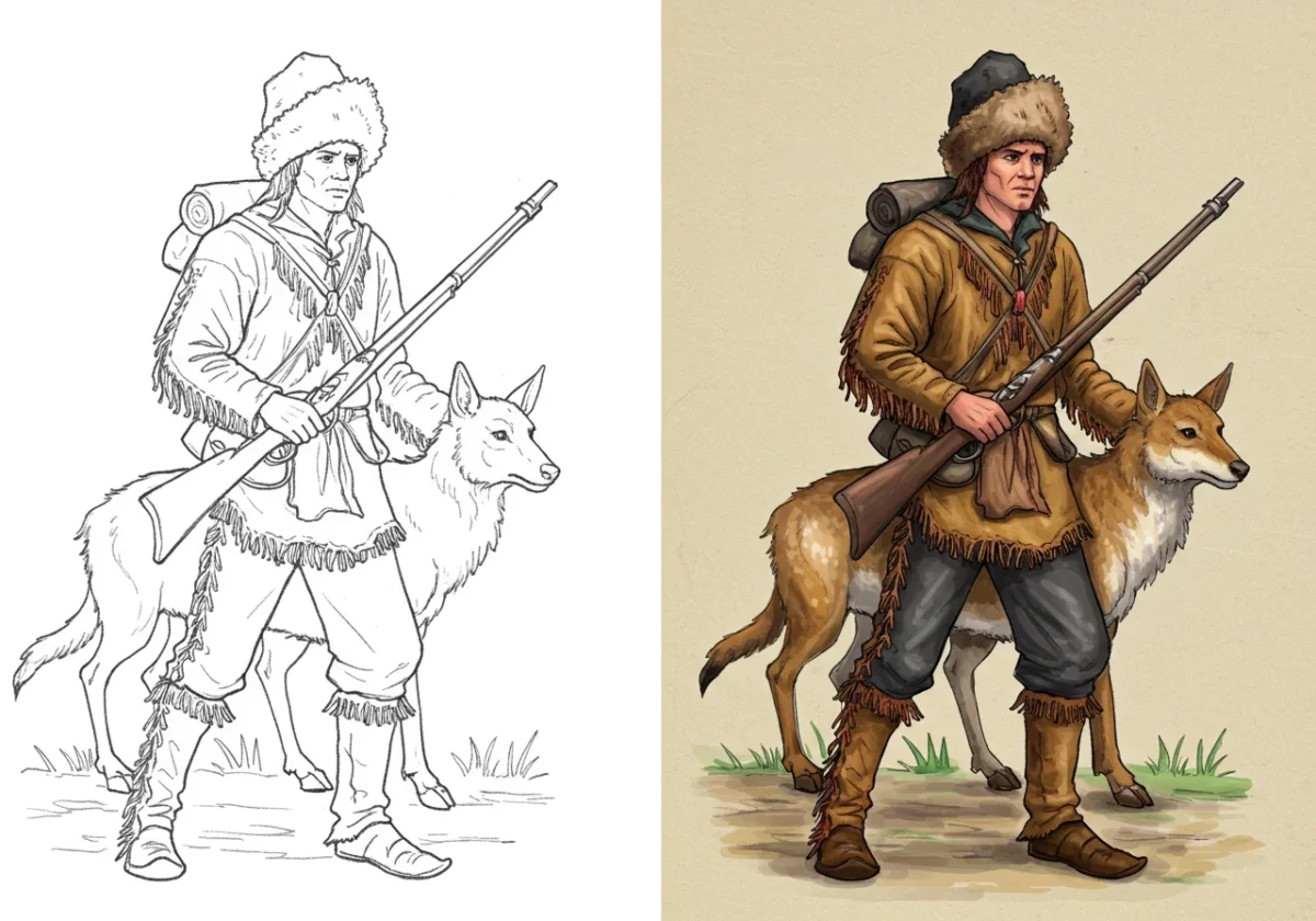 colonial life coloring pages