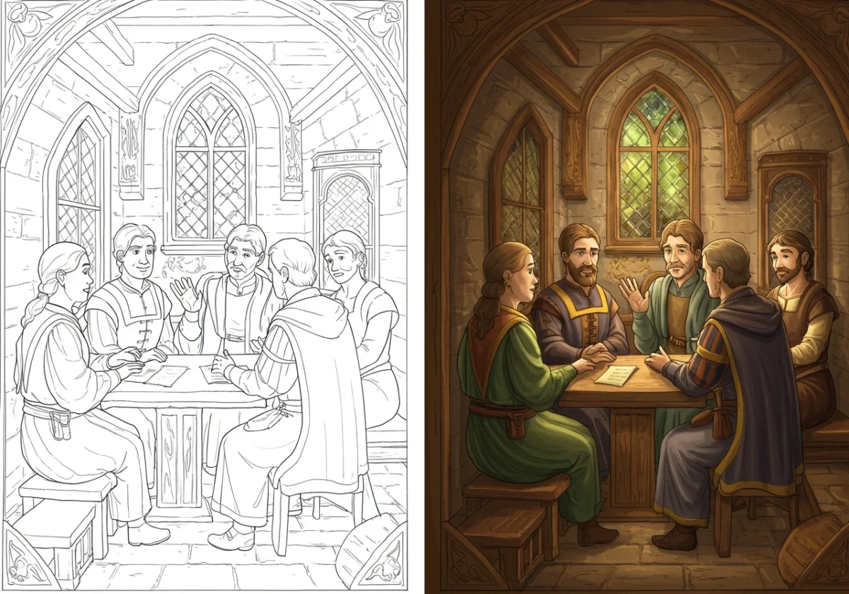 colonial life coloring pages