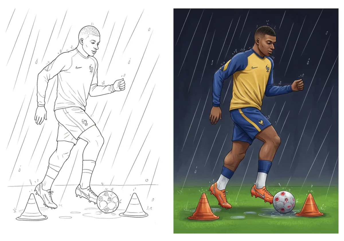 mbappe coloring pages