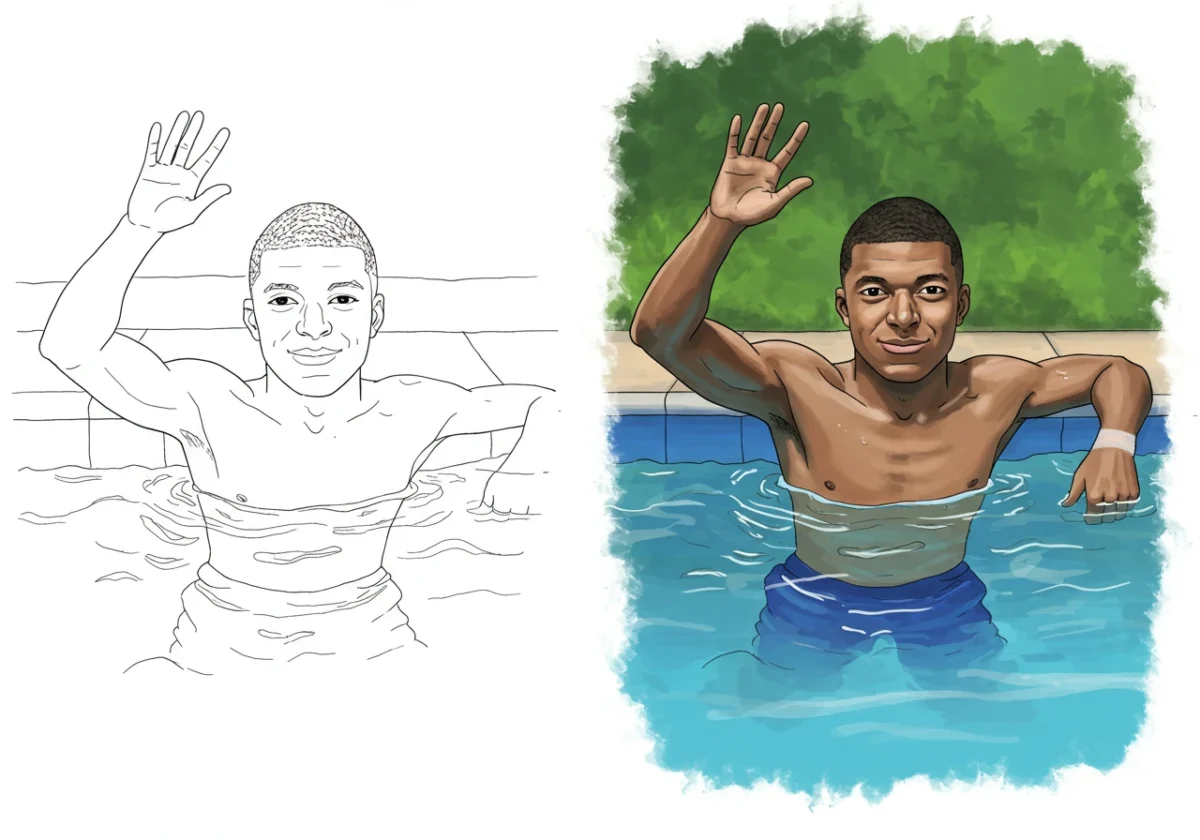 mbappe coloring pages