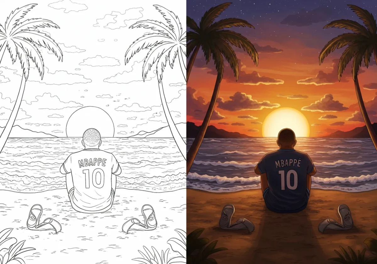 mbappe coloring pages