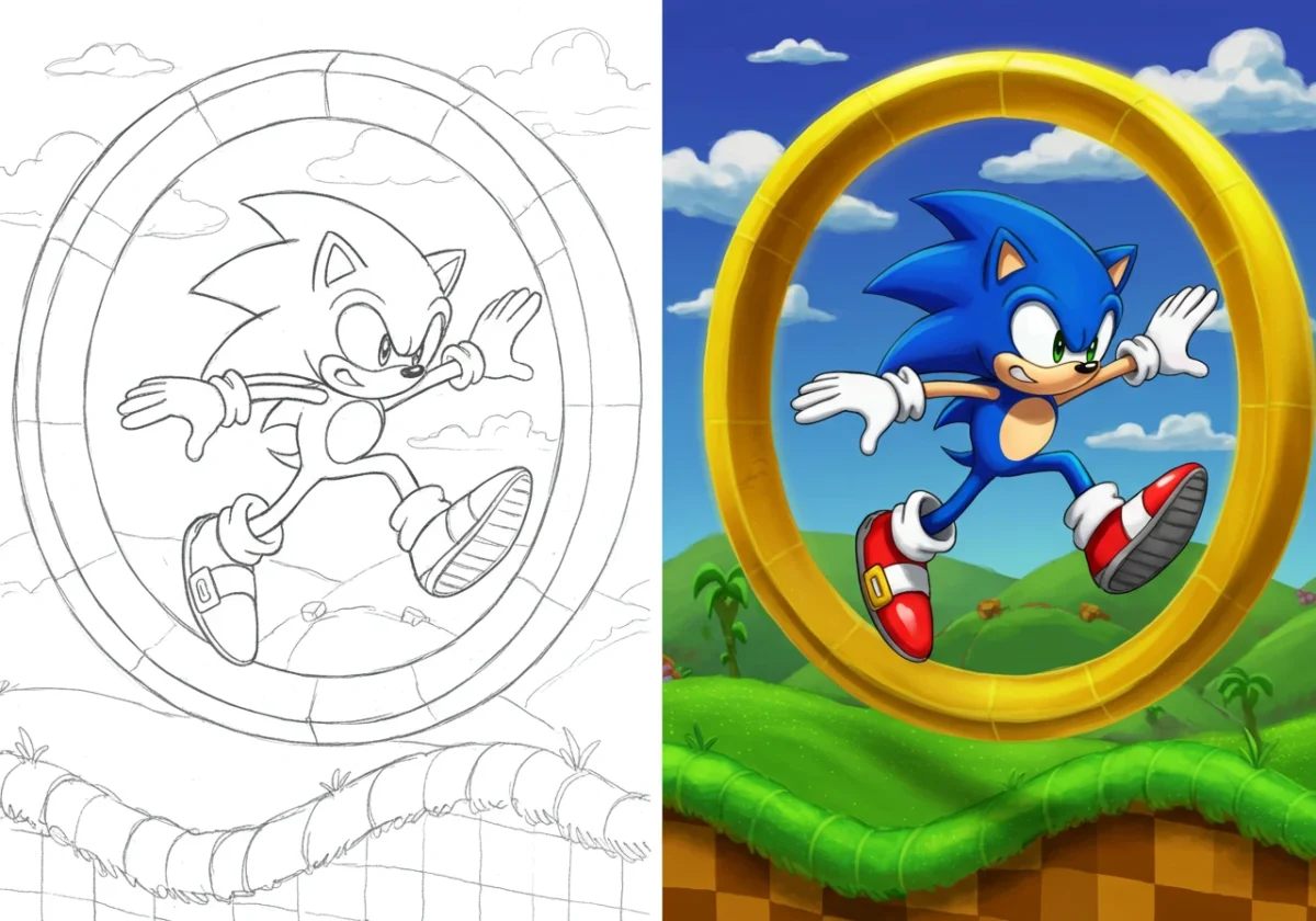 sonic coloring page