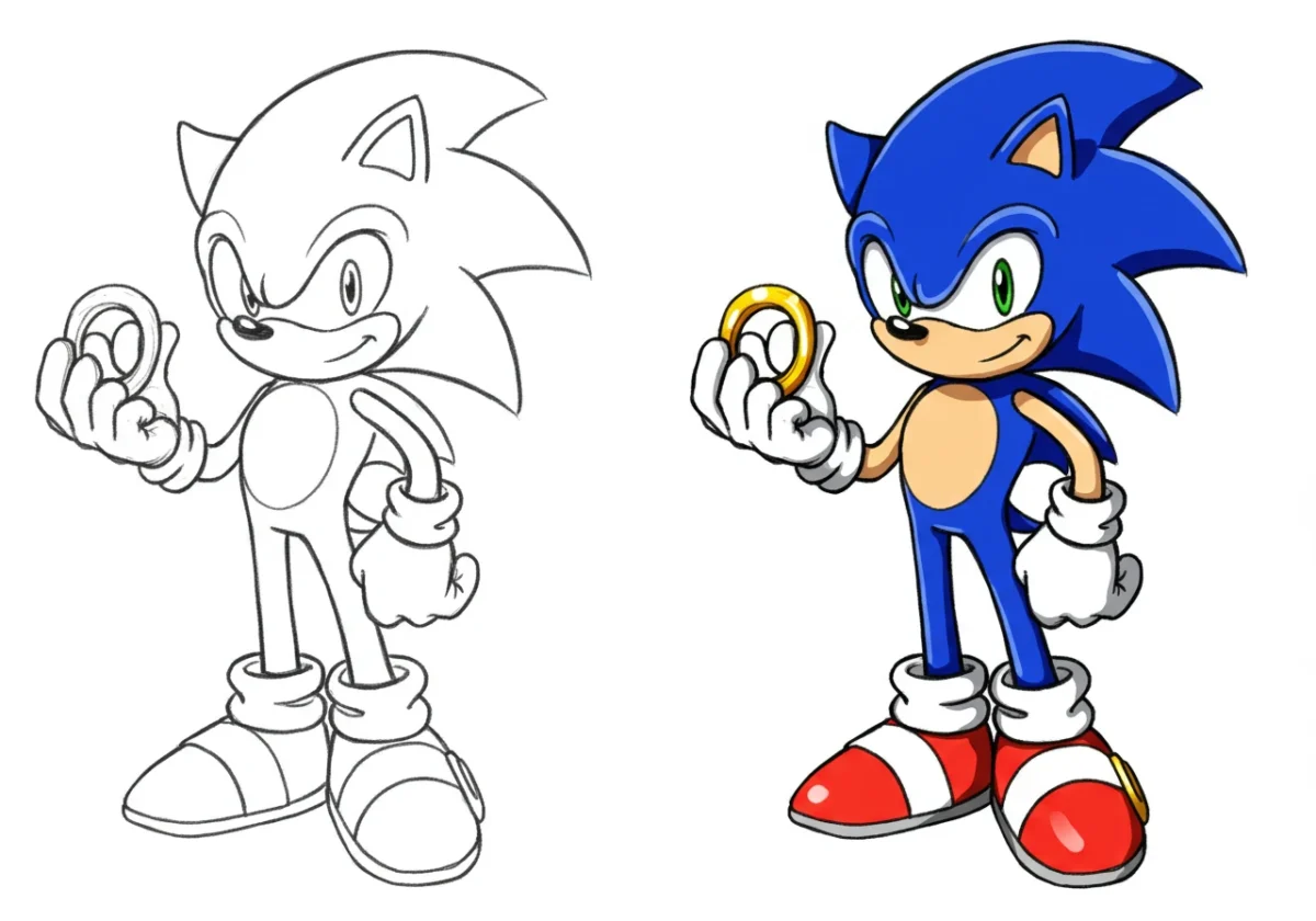 sonic coloring page