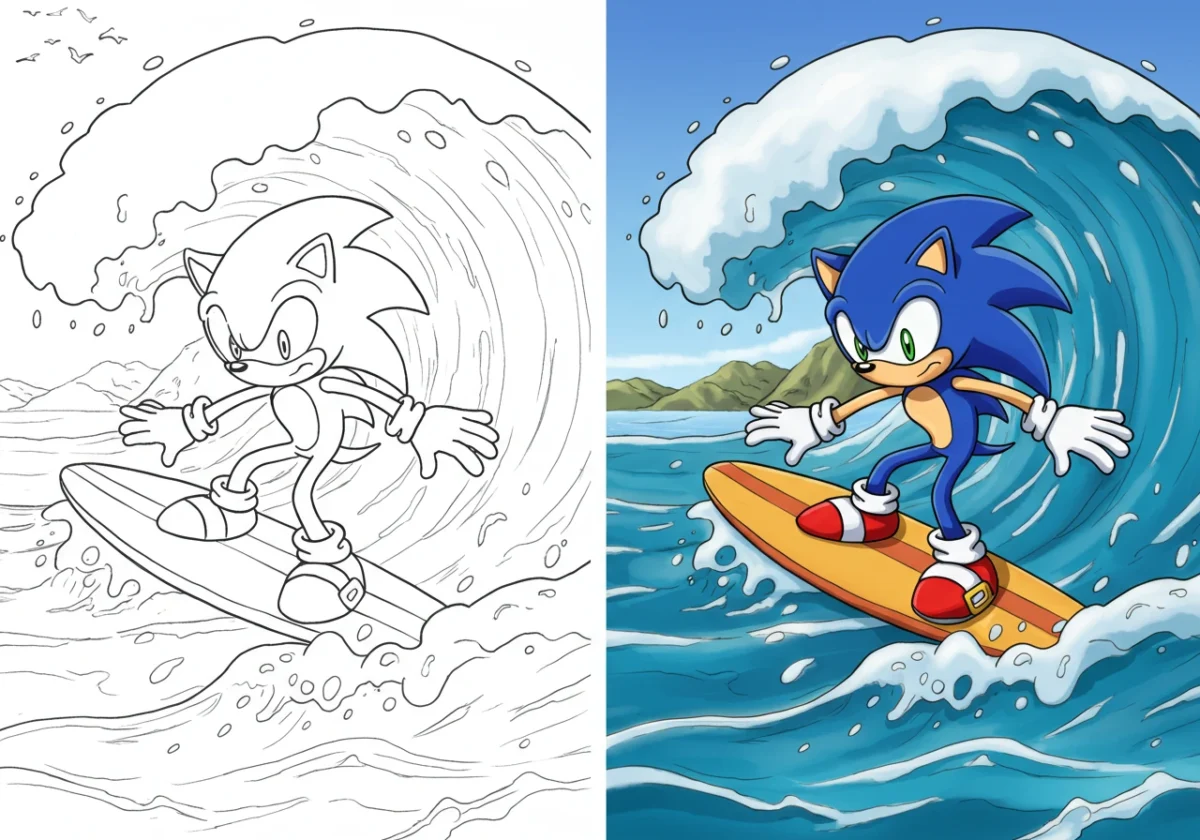 sonic coloring page