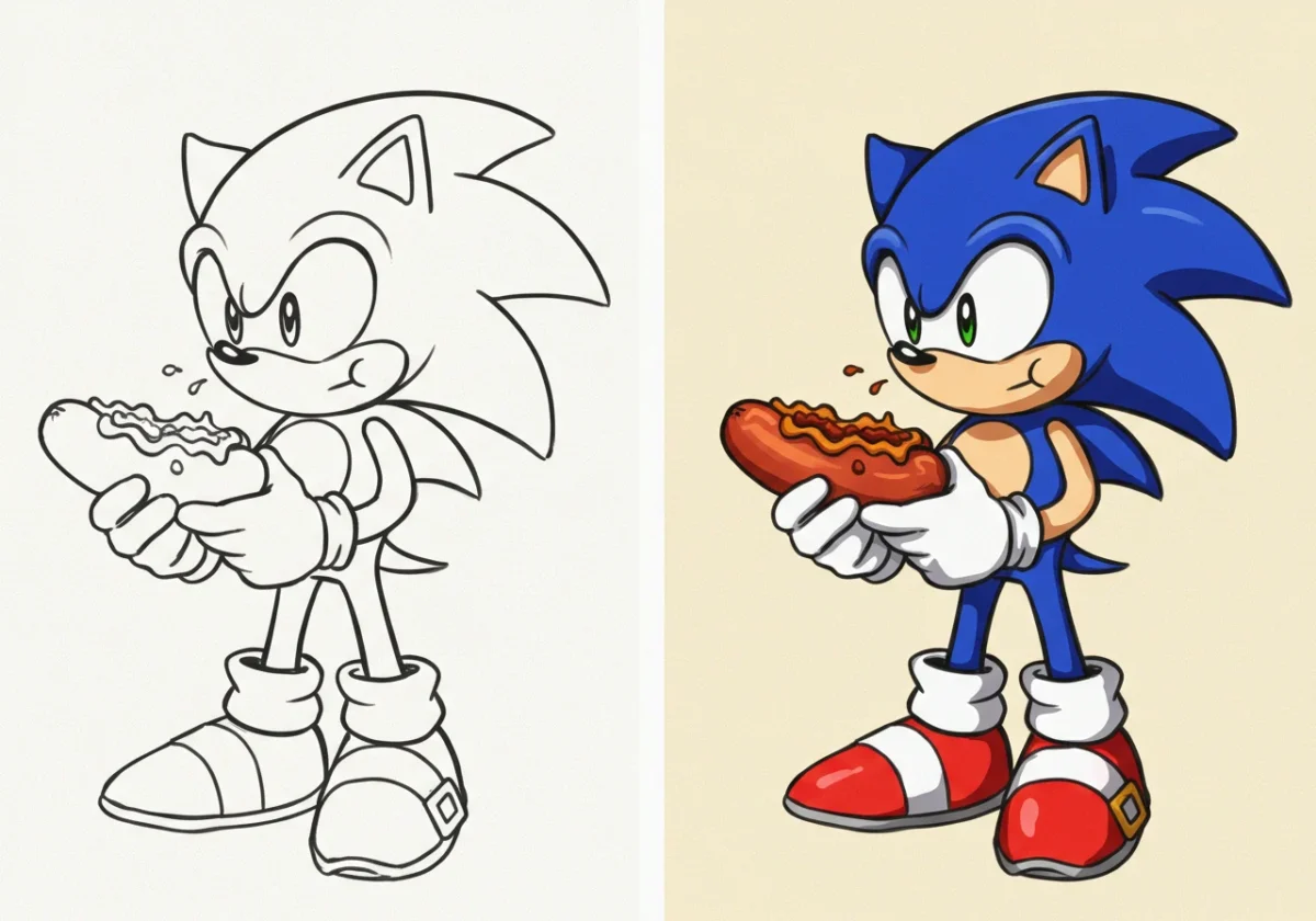 sonic coloring page
