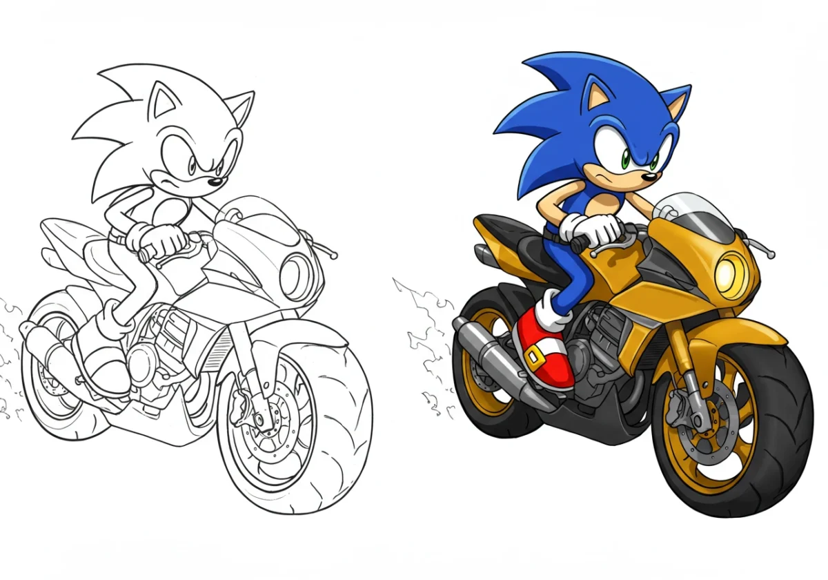 sonic coloring page