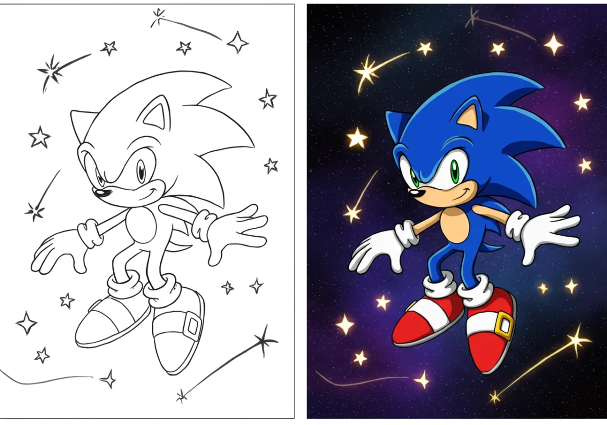sonic coloring page