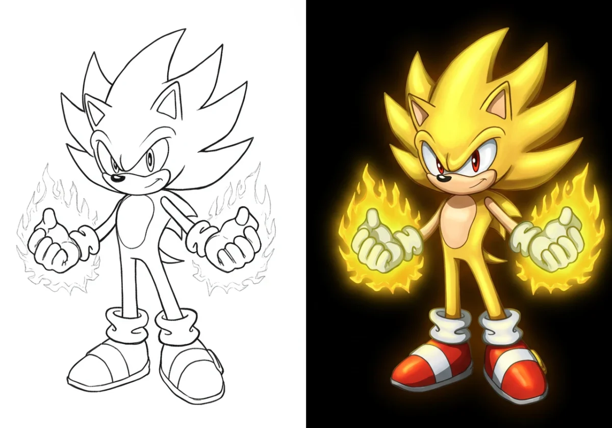 sonic coloring page