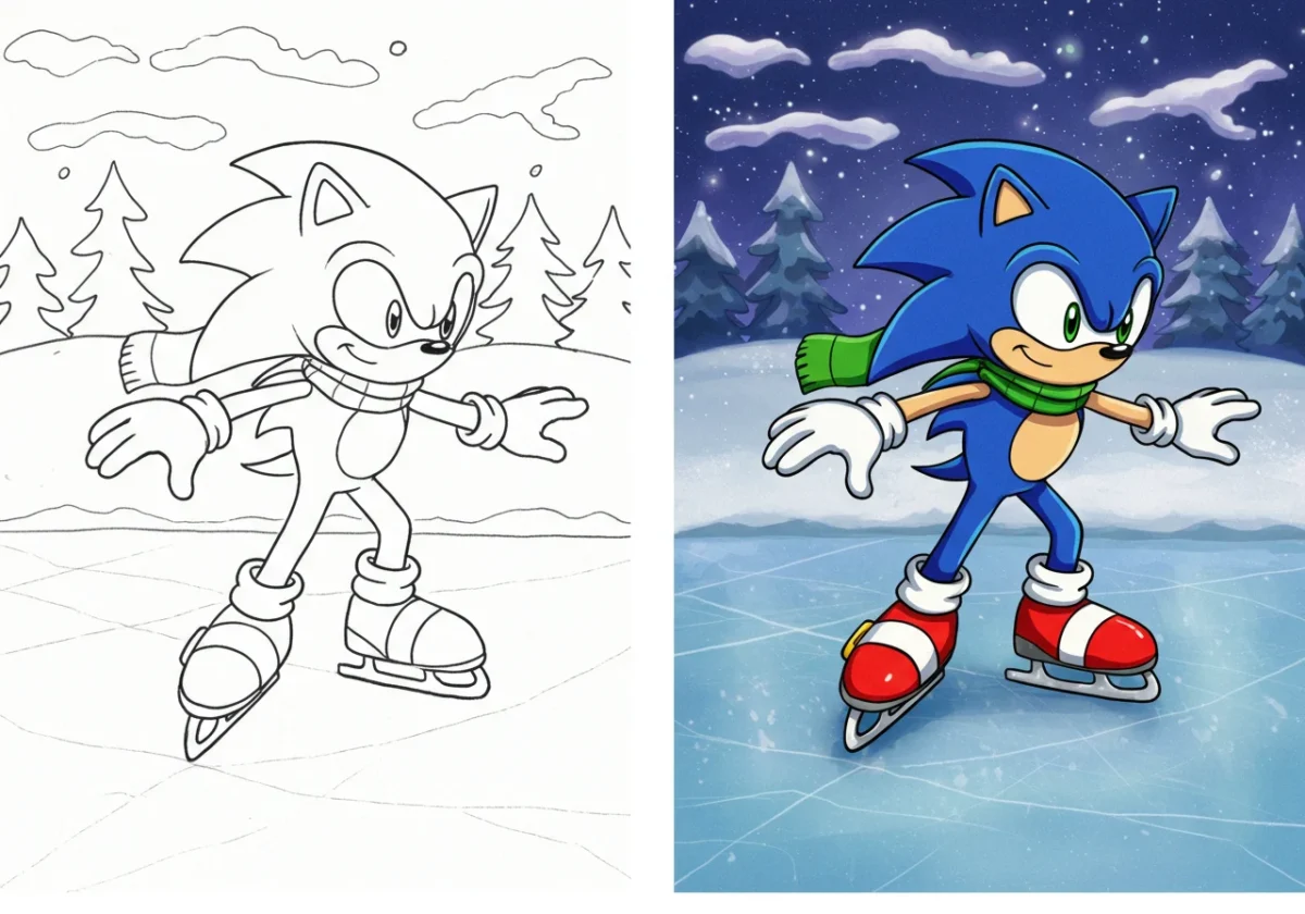 sonic coloring page