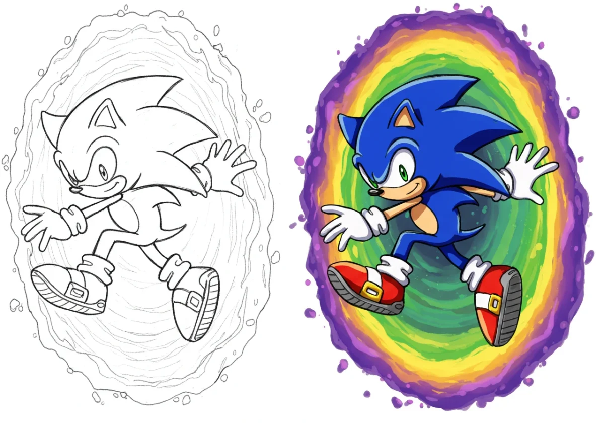 sonic coloring page