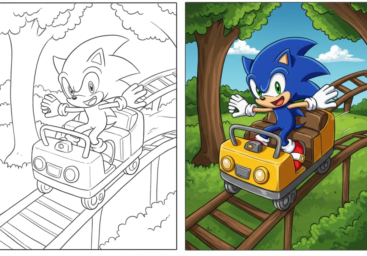 sonic coloring page