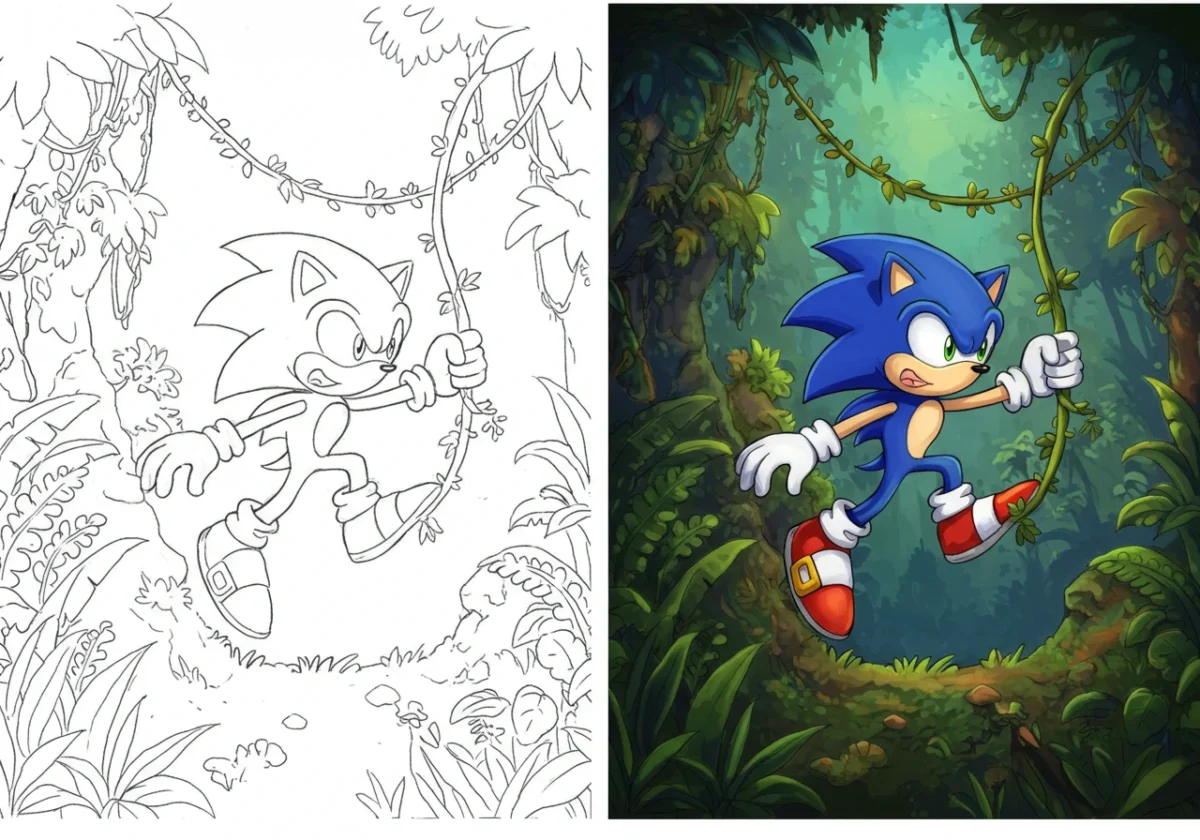sonic coloring page