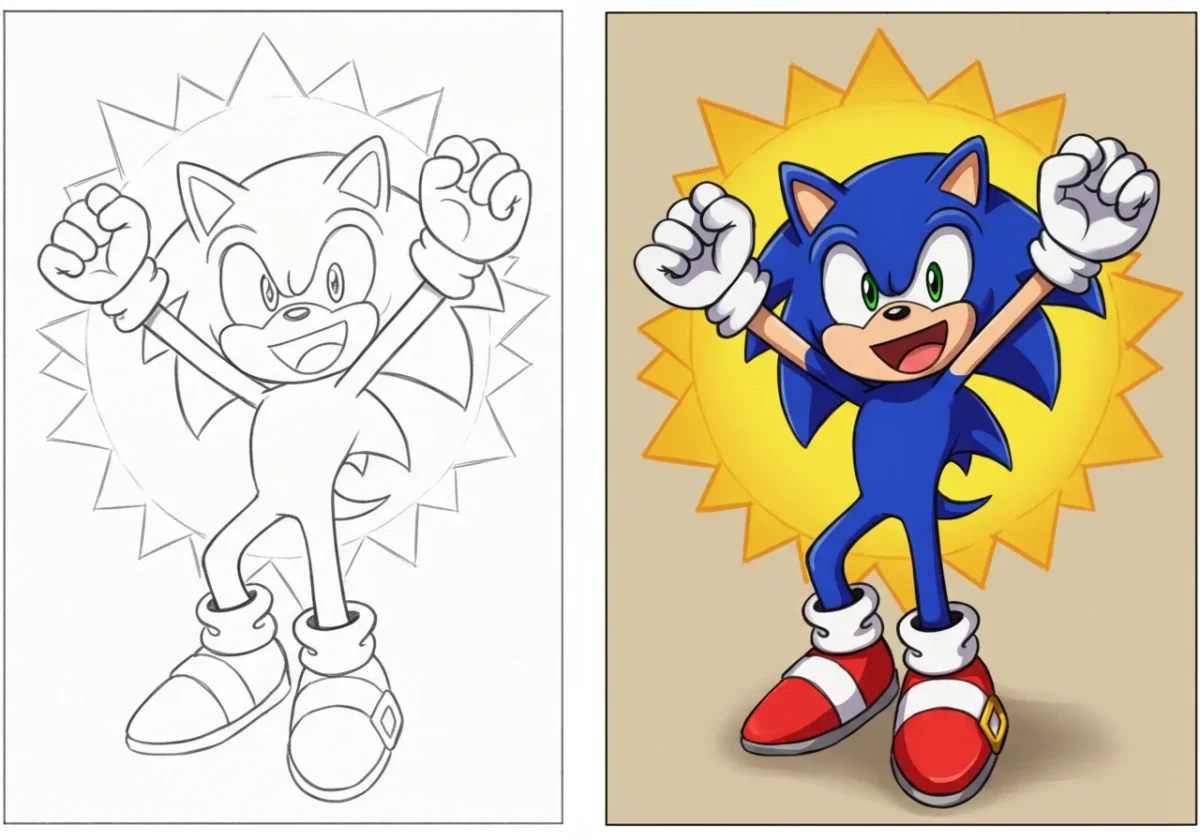 sonic coloring page