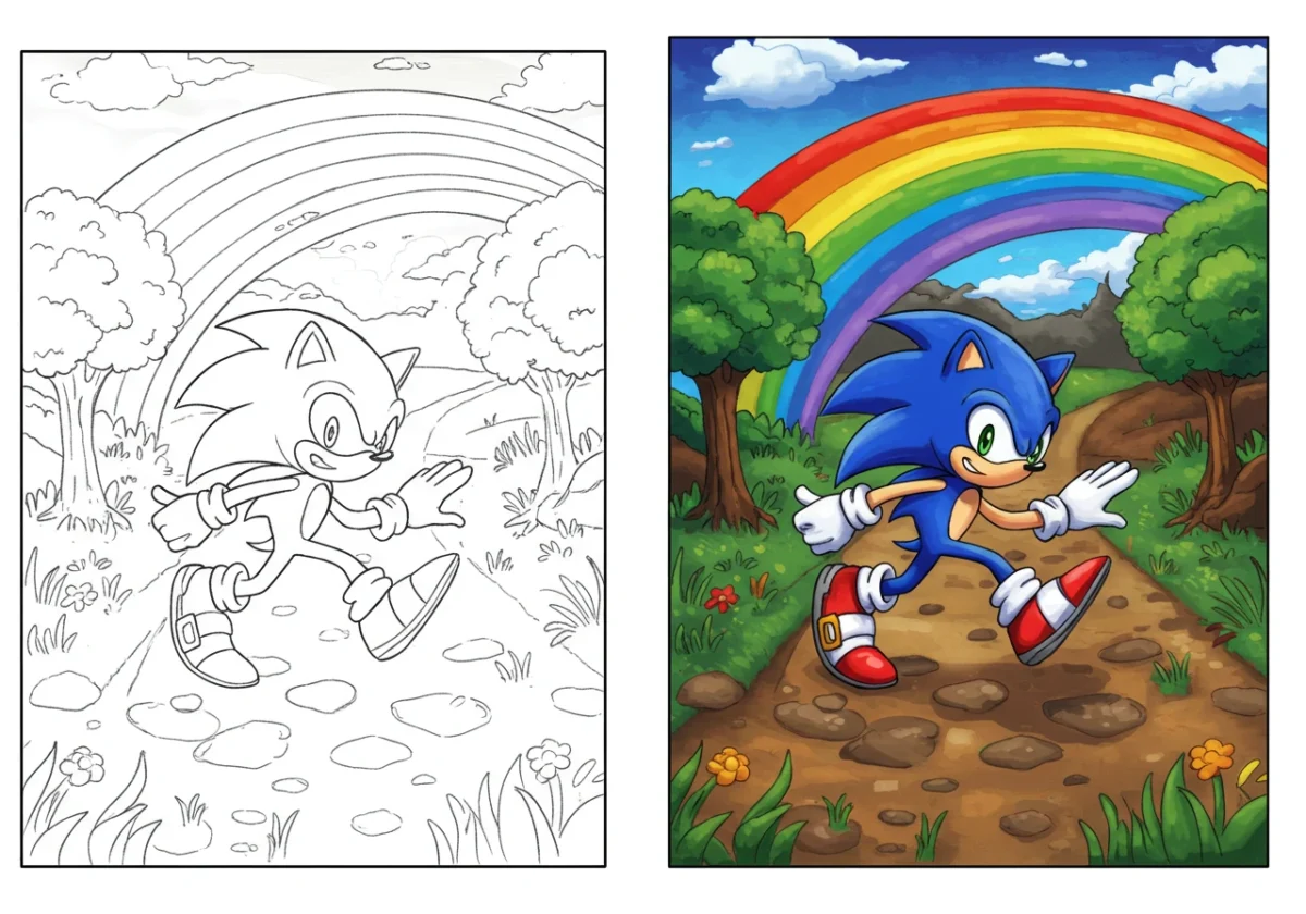 sonic coloring page