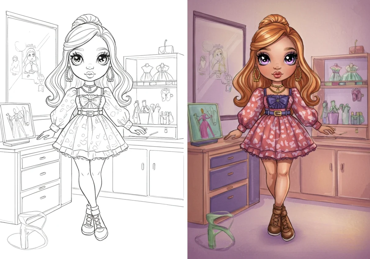 rainbow high coloring pages