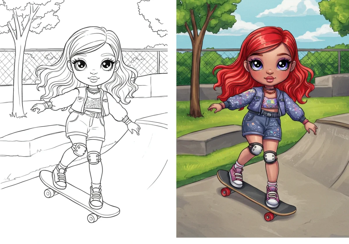 rainbow high dolls coloring pages​