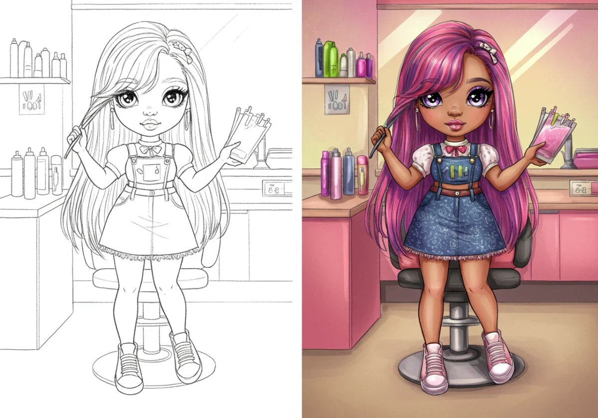 rainbow high coloring pages
