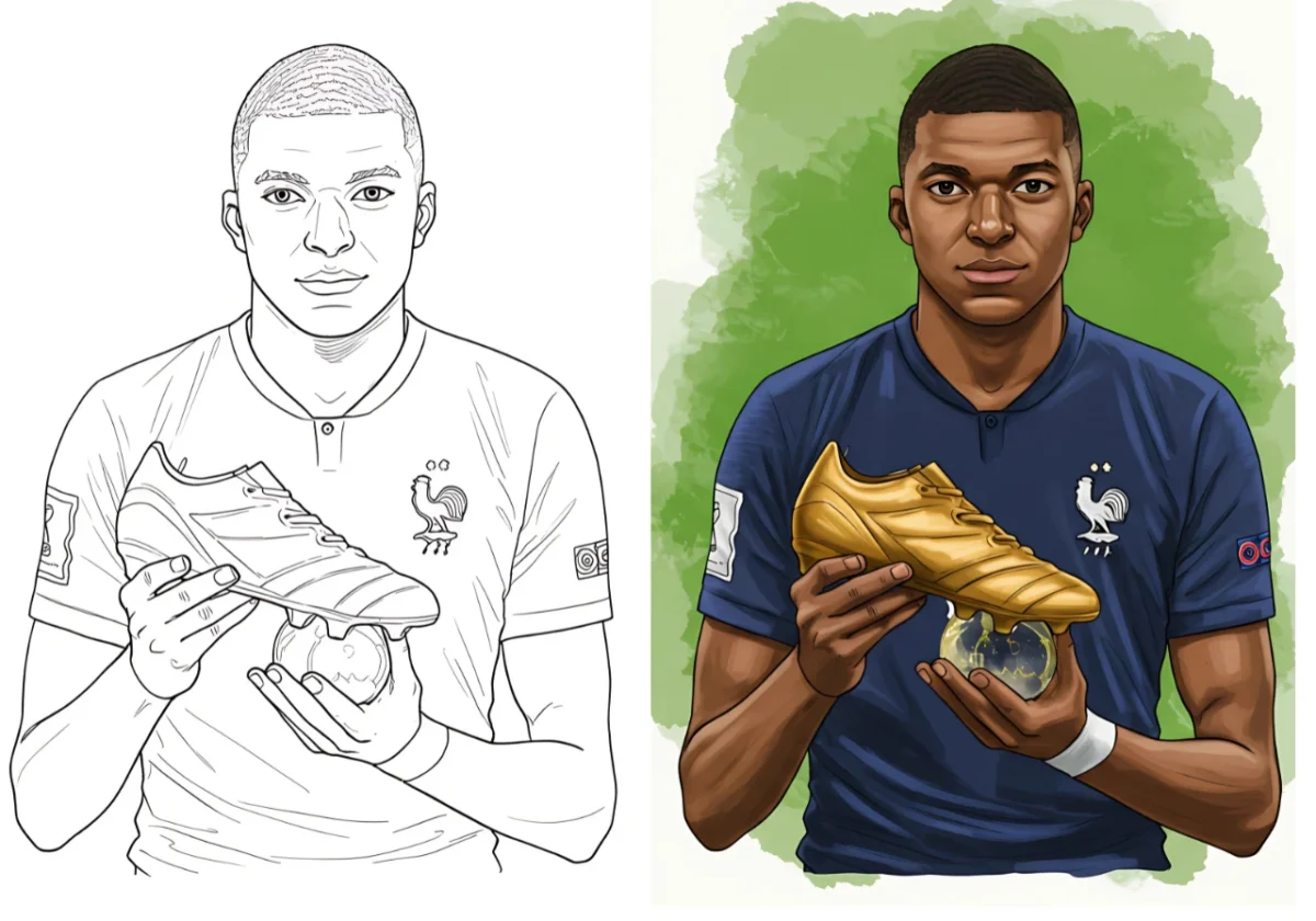mbappe coloring pages