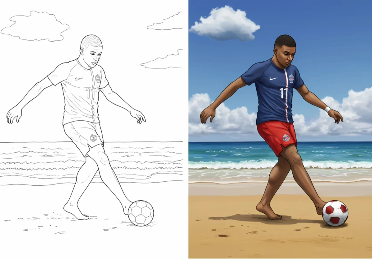 mbappe coloring pages