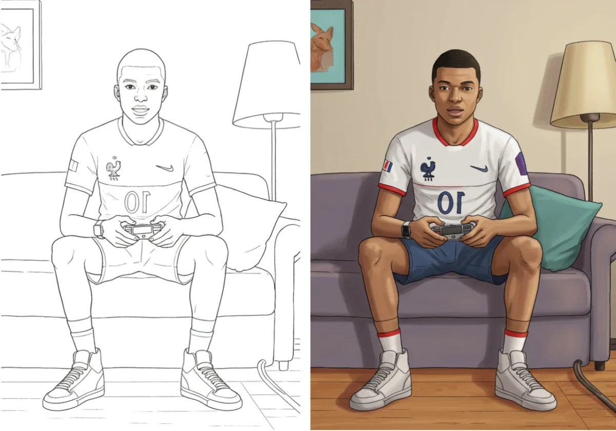 mbappe coloring pages
