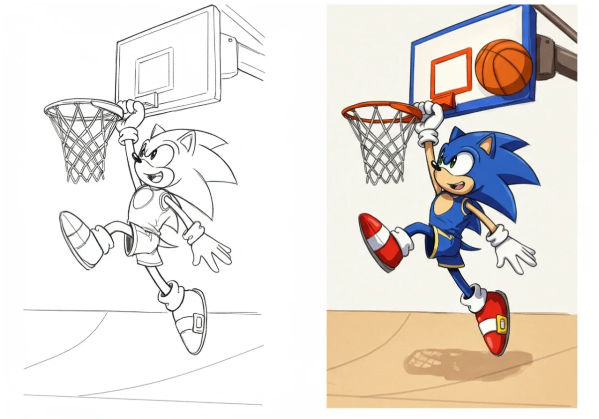 sonic coloring page