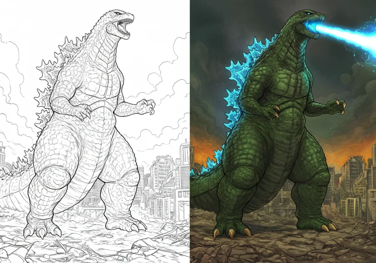 godzilla coloring pages