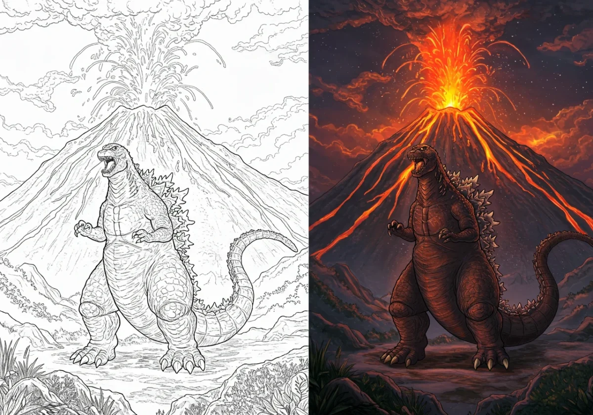 godzilla coloring pages