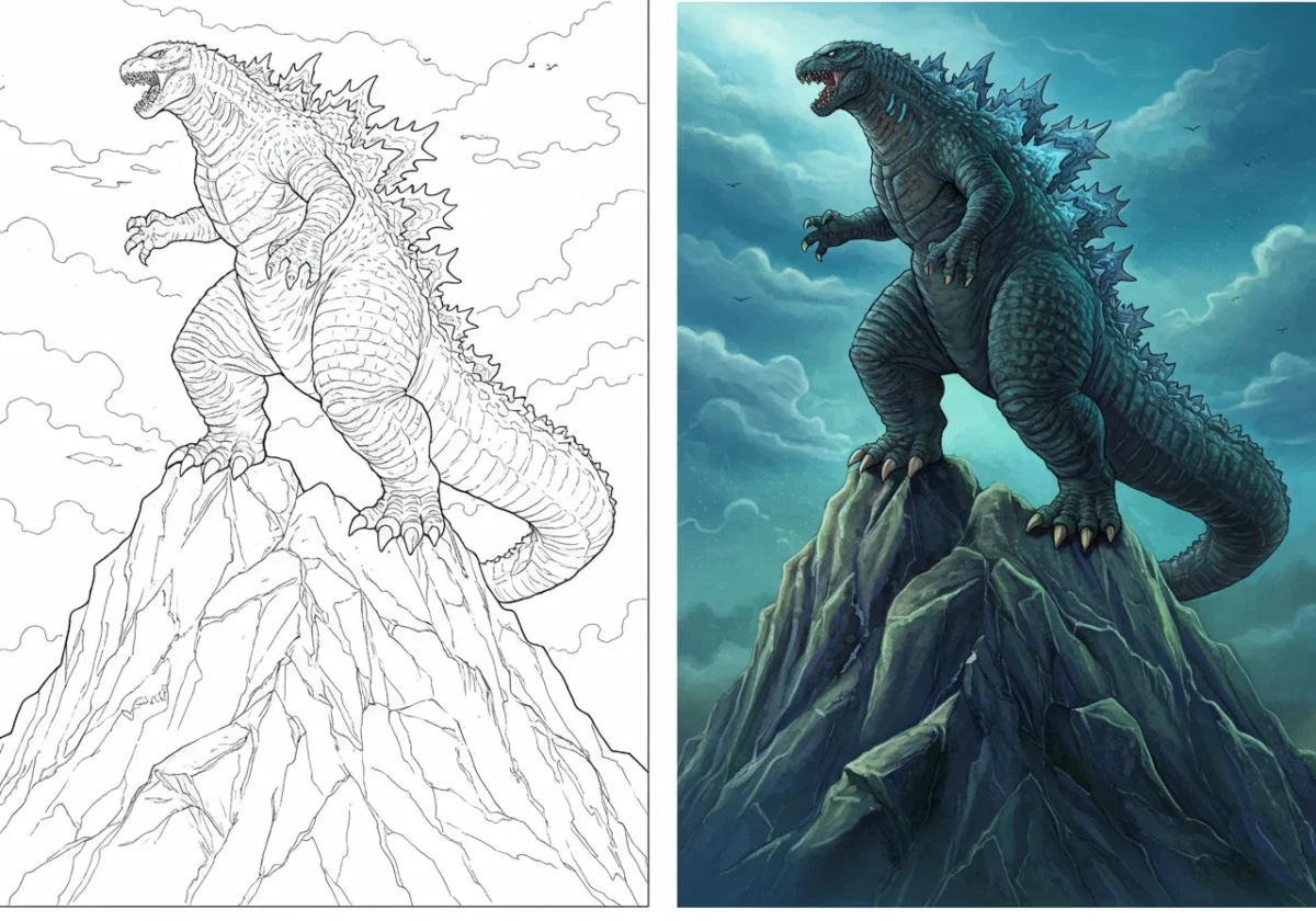 godzilla coloring pages
