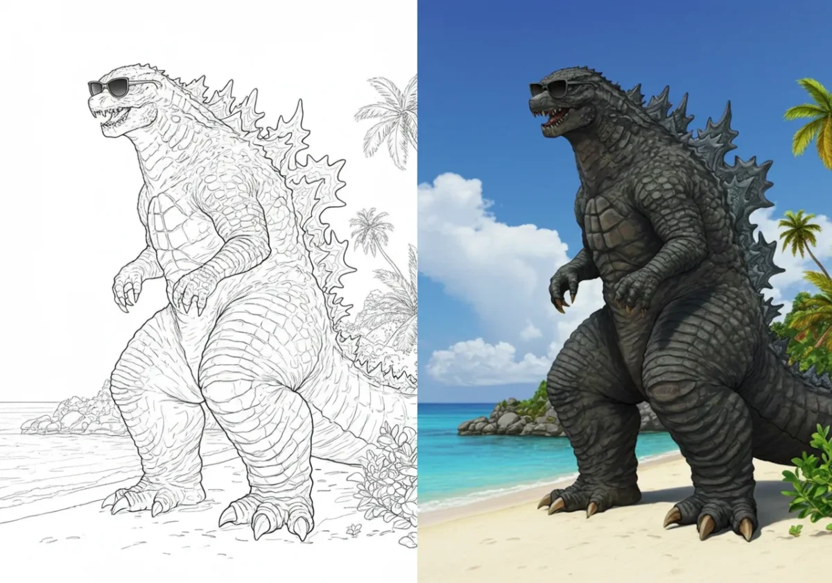 godzilla coloring pages