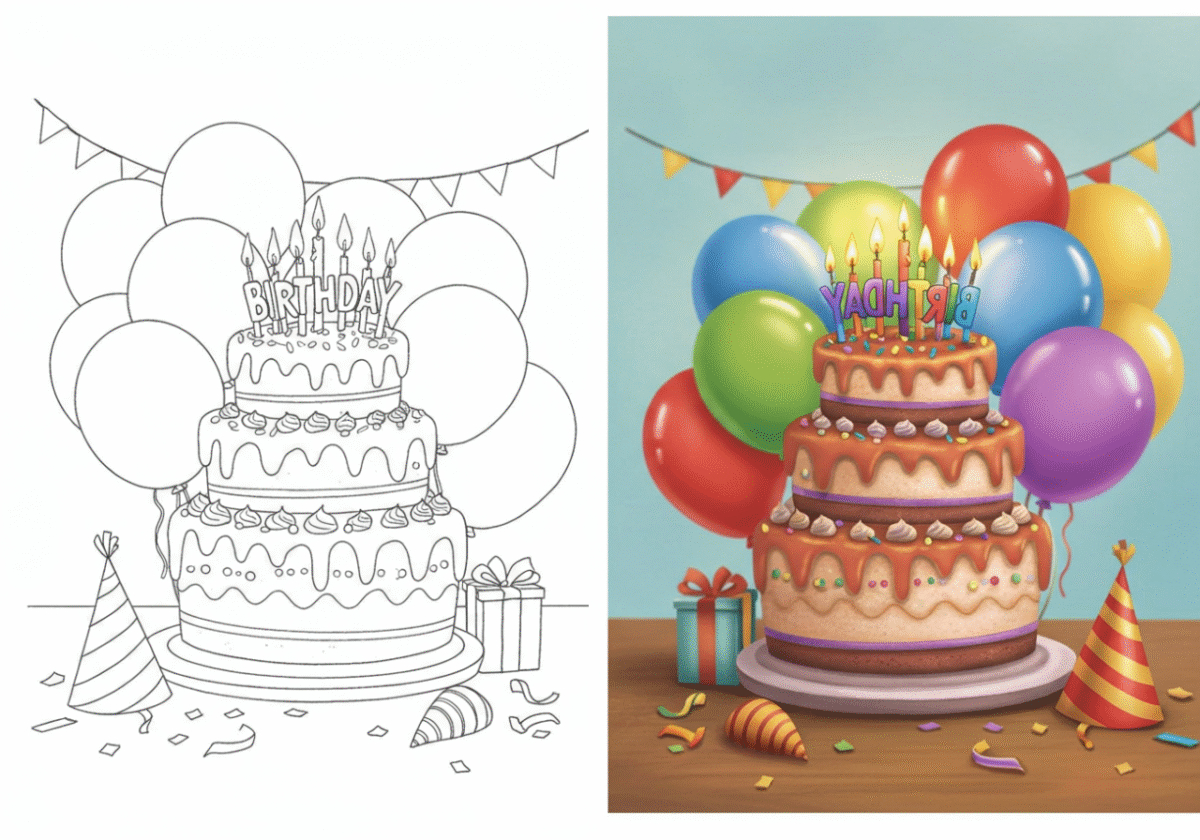 happy birthday coloring pages