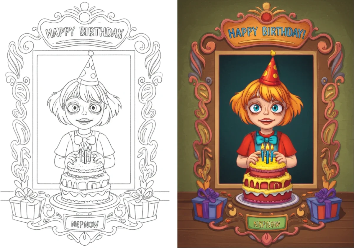 happy birthday coloring pages