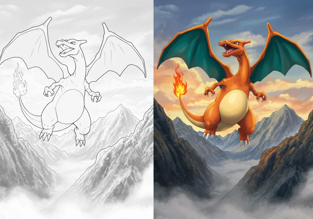 charizard coloring page​
