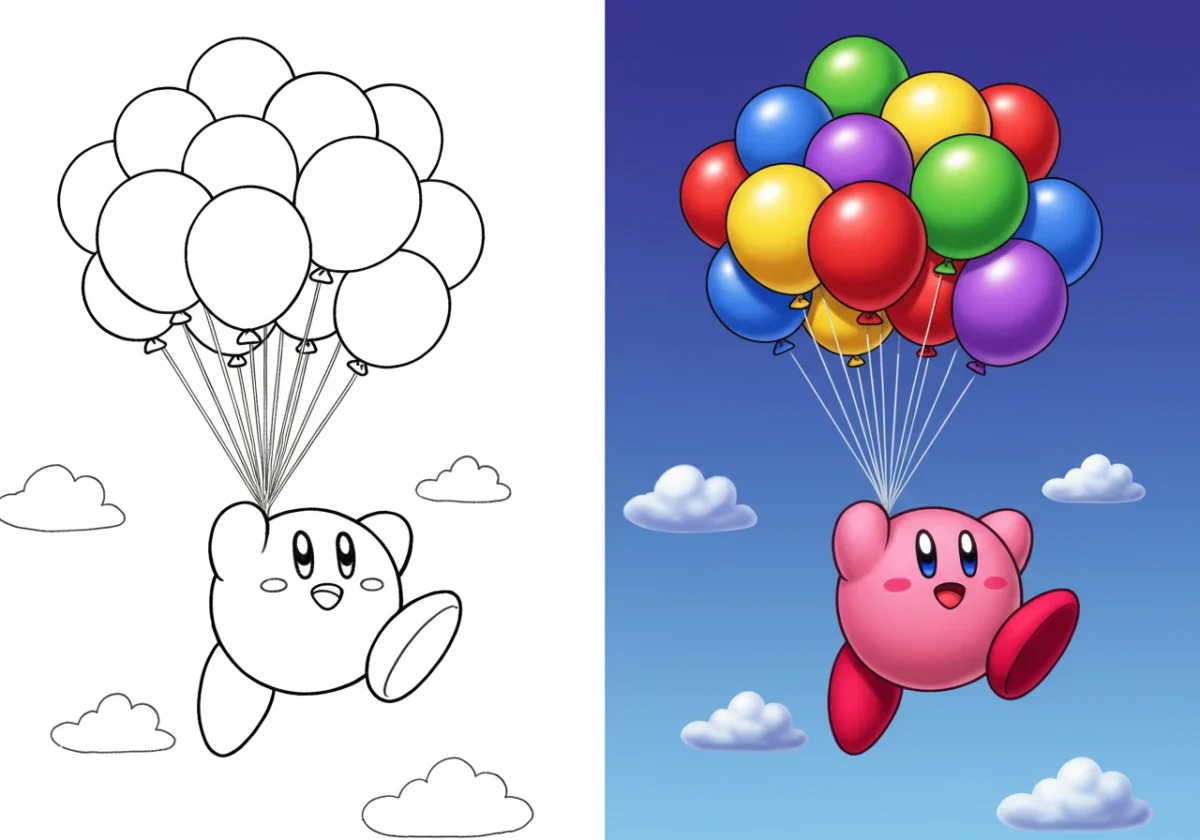 kirby coloring pages​