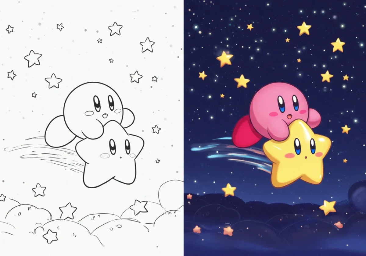 kirby coloring pages​